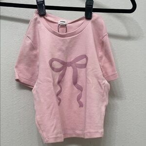 H&M Pink Kids Tee with Bow Design